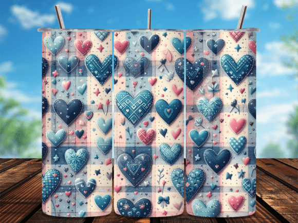 Blue Denim Hearts Plaid Tumbler Wrap Review