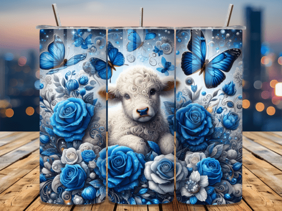 Blue Rose Cow Valentine Tumbler Wraps Review