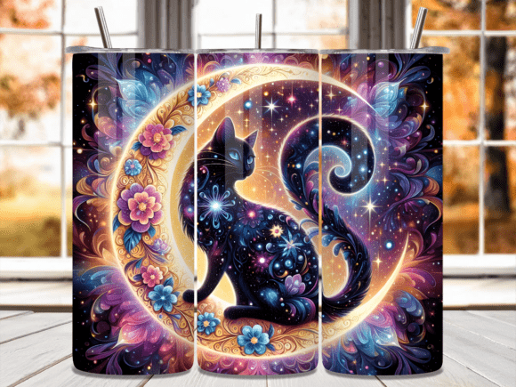 Celestial Moon Floral Cat Tumbler Wrap Review