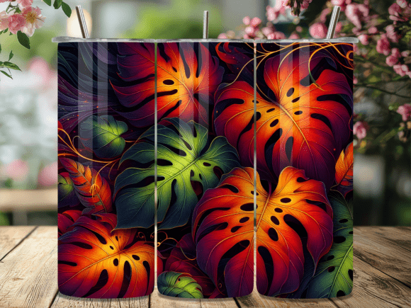 Colorful Monstera Leaf Tumbler Wrap Review