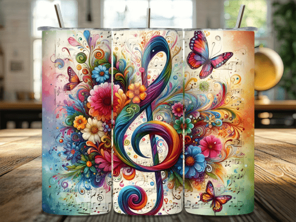 Colorful Treble Clef Floral Tumbler Wraps Review