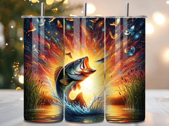 Cosmic Abstract Bass Fish Tumbler Wraps Review