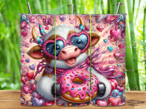Cute Cow Pink Donut Hearts Tumbler Wraps Review