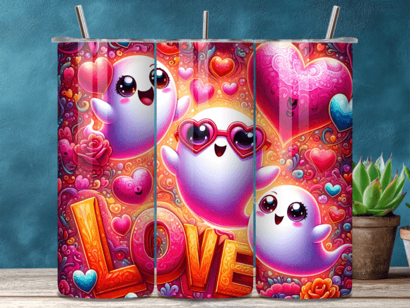 Cute Love Ghost Valentine Tumbler Wrap Review