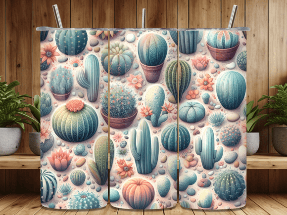 Desert Cactus Succulent Tumbler Wrap PNG Review