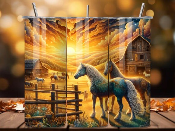 Golden Farm Sunset Horse Tumbler Wraps Review