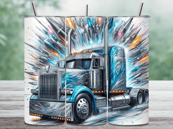 Ice Blue Semi Truck Tumbler Wrap Review