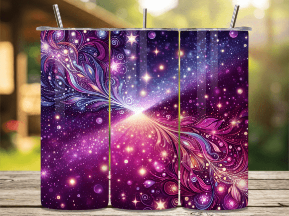 Nebula Cosmic Floral Art Tumbler Wraps Review