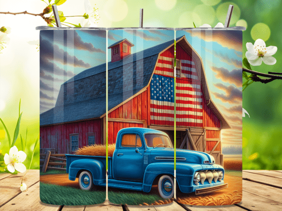 Patriotic Barn Blue Farm Tumbler Wrap Review