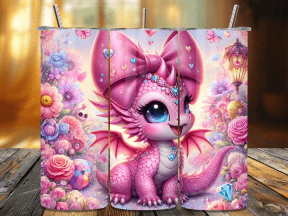 Pink Floral Fantasy Dragon Tumbler Wraps Review