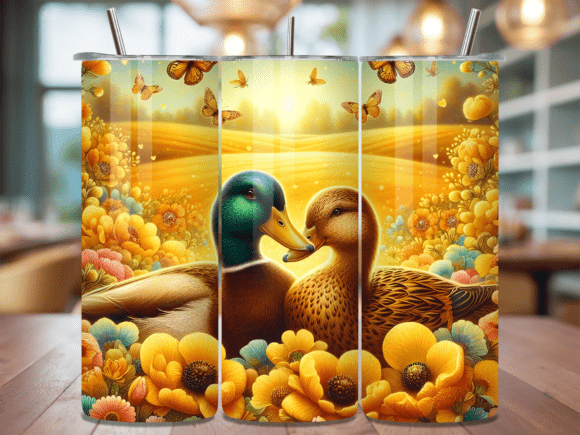 Review: Mallard Duck Couple Flowers Tumbler Wraps