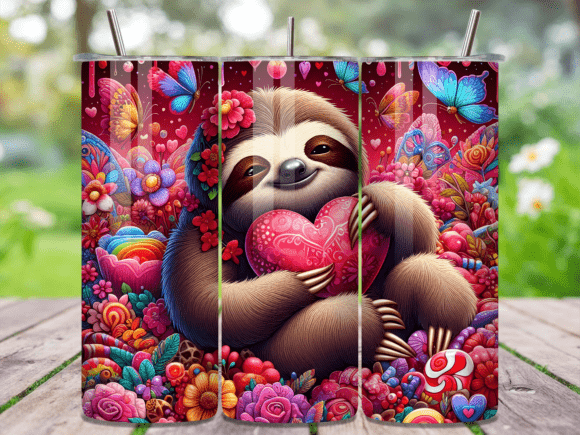 Sloth Floral Rainbow Heart Tumbler Wrap Review