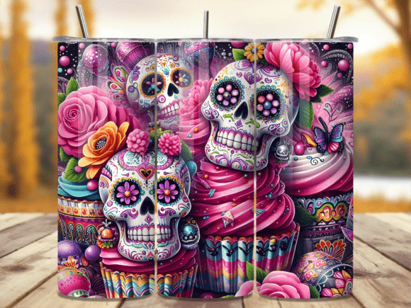 Sugar Skull Cupcake Pink Tumbler Wrap Review