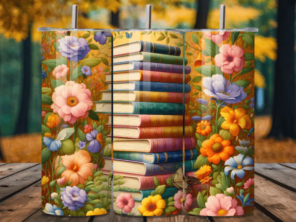 Tall Pastel Book Stack Floral Tumbler Wraps Review