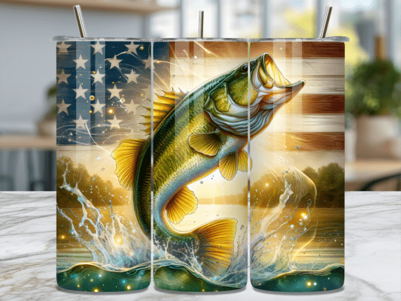 USA Flag Jumping Bass Tumbler Wraps Review