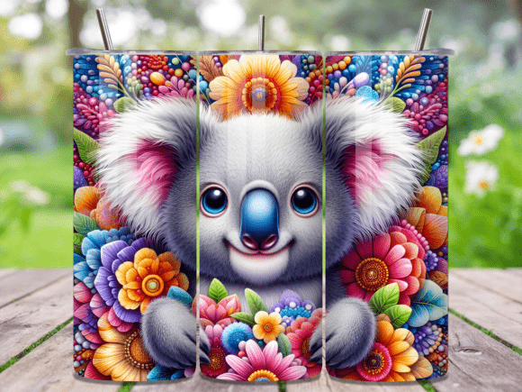 Vibrant Floral 3D Koala Art Tumbler Wraps Review