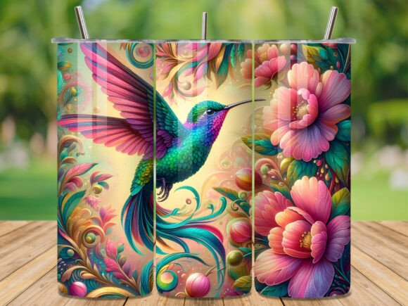 Vibrant Hummingbird Pink Flower Tumbler Wraps Review