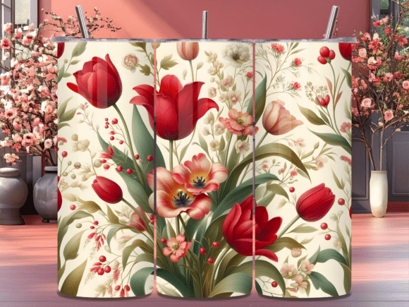 Vintage Floral Red Tulip Tumbler Wrap Review