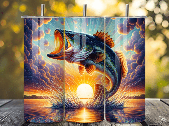Vivid Sunrise Bass Splash Tumbler Wraps