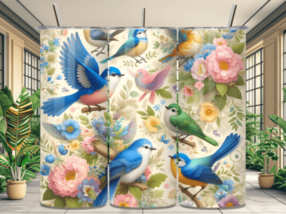 Watercolor Blue Bird Floral Tumbler Wrap Review
