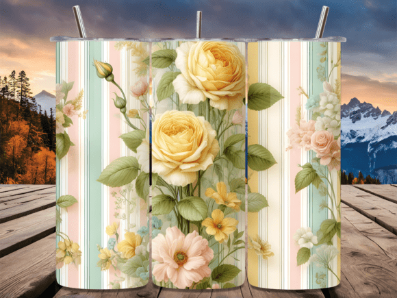 Yellow Vintage Rose Floral Tumbler Wrap Review